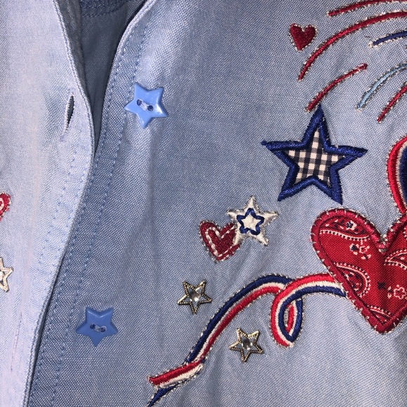 Vintage Embroidered Fourth of July Button Up Shirt - Picture 6 of 6